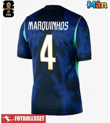 Brasilien Marquinhos #4 Bortatröja VM 2026 Kortärmad